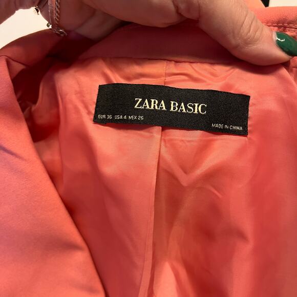 Zara Pink Single Breasted Blazer Sz 4 - Picture 4 of 8